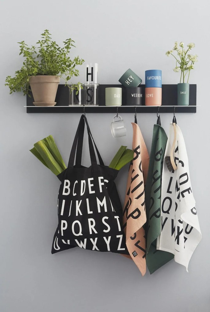 DESIGN LETTERS Bavlnená utierka Design Letters White – set 2 ks