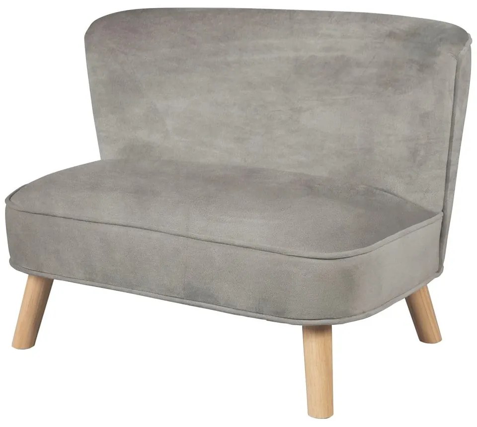Svetlosivá zamatová detská pohovka 70 cm Lil Sofa – Roba