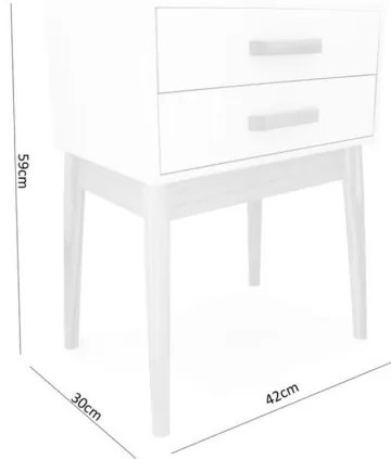 Sammer Škandinávsky nočný stolík v bielej farbe s 2 zásuvkami COU8194