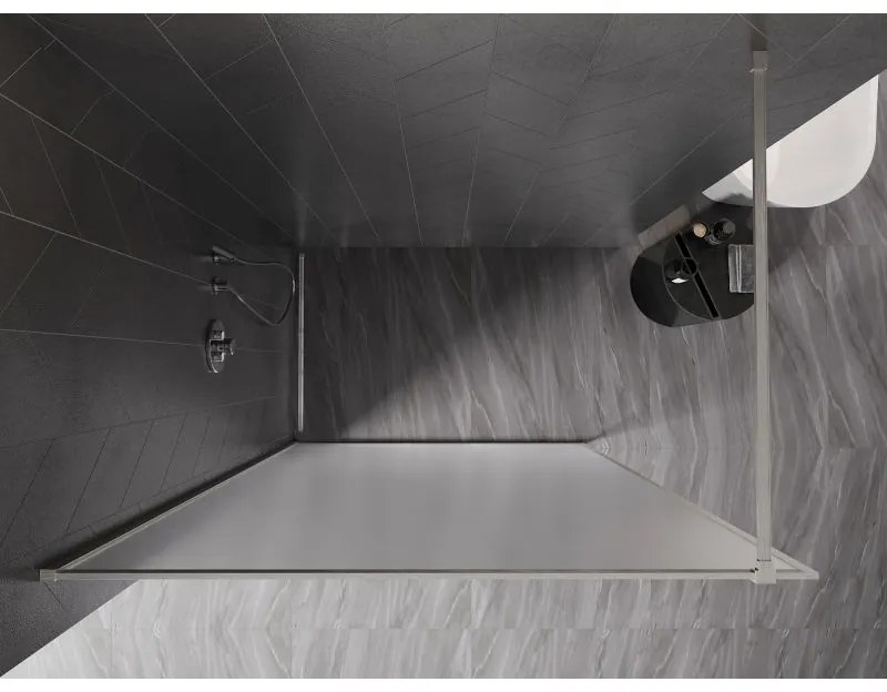 Mexen, Mexen Kioto-XF sprchová stena s rámom 100 x 202 cm, matná 10 mm, matný nikel - 800-100-104-97-30-X