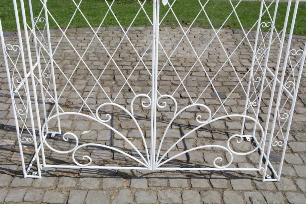 Oblúk na ruže Mel s bránkou - Biela antik