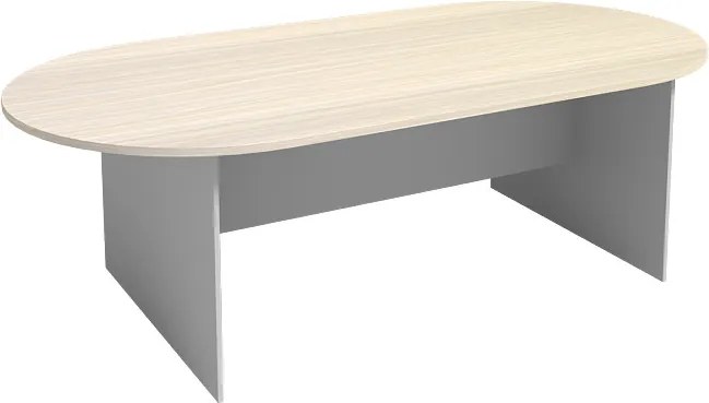 Rokovací stôl 2400 x 1200 mm, oválny, breza