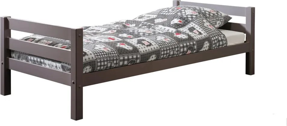 Sivá detská posteľ Vipack Pino, 90 × 200 cm