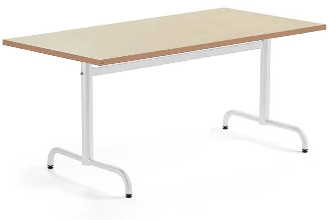 Stôl PLURAL, 1400x800x720 mm, linoleum - béžová, biela