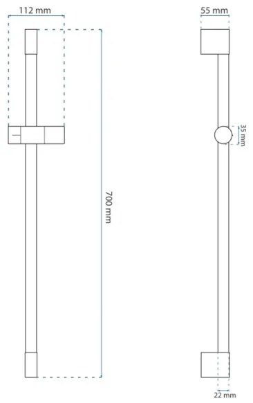 REA-P5981 - Držiak na ručnú sprchu 70 cm zlatý