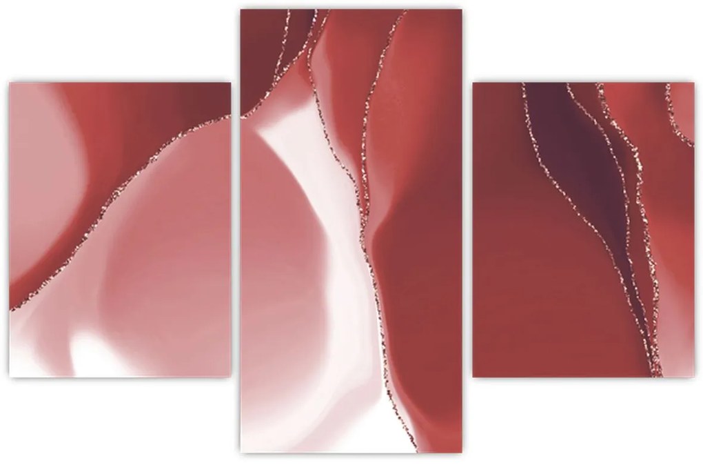Obraz - Červená abstraktná kvetina N⁰3 (90x60 cm)