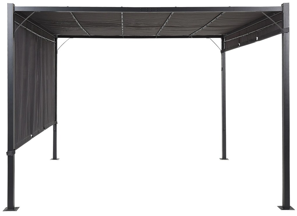 Pergola s LED svetlami 310 x 310 cm tmavosivá PARGA Beliani