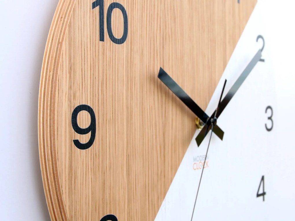 Dřevěné nástěnné hodiny Oxford 33 cm dub přírodní/bílé