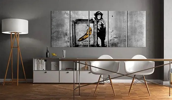 Obraz - Banksy: Monkey with Frame Veľkosť: 200x80, Verzia: Na talianskom plátne