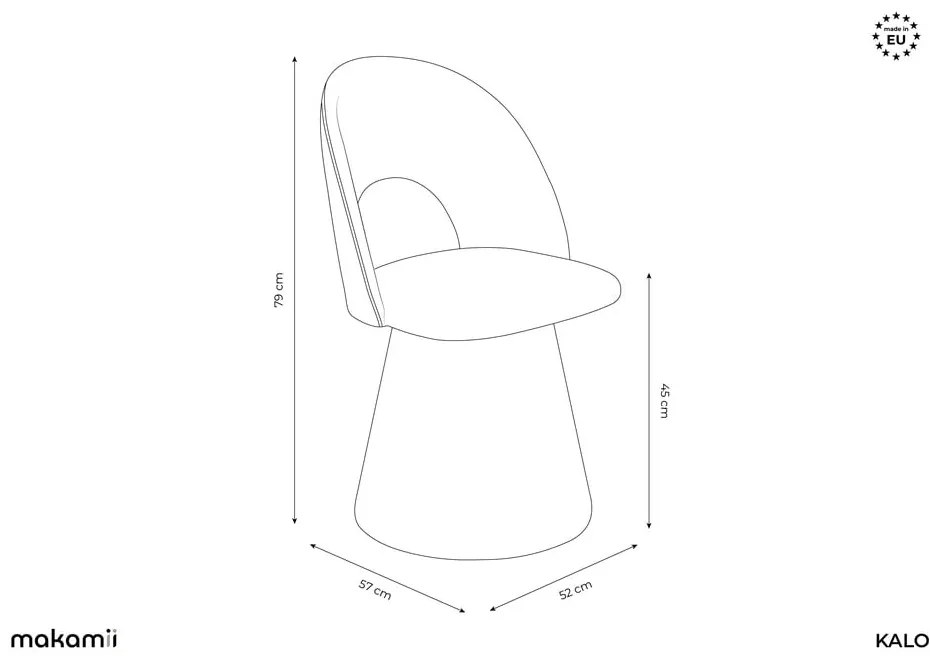 Krémovobiele čalúnené jedálenské kreslo Kalo – Makamii