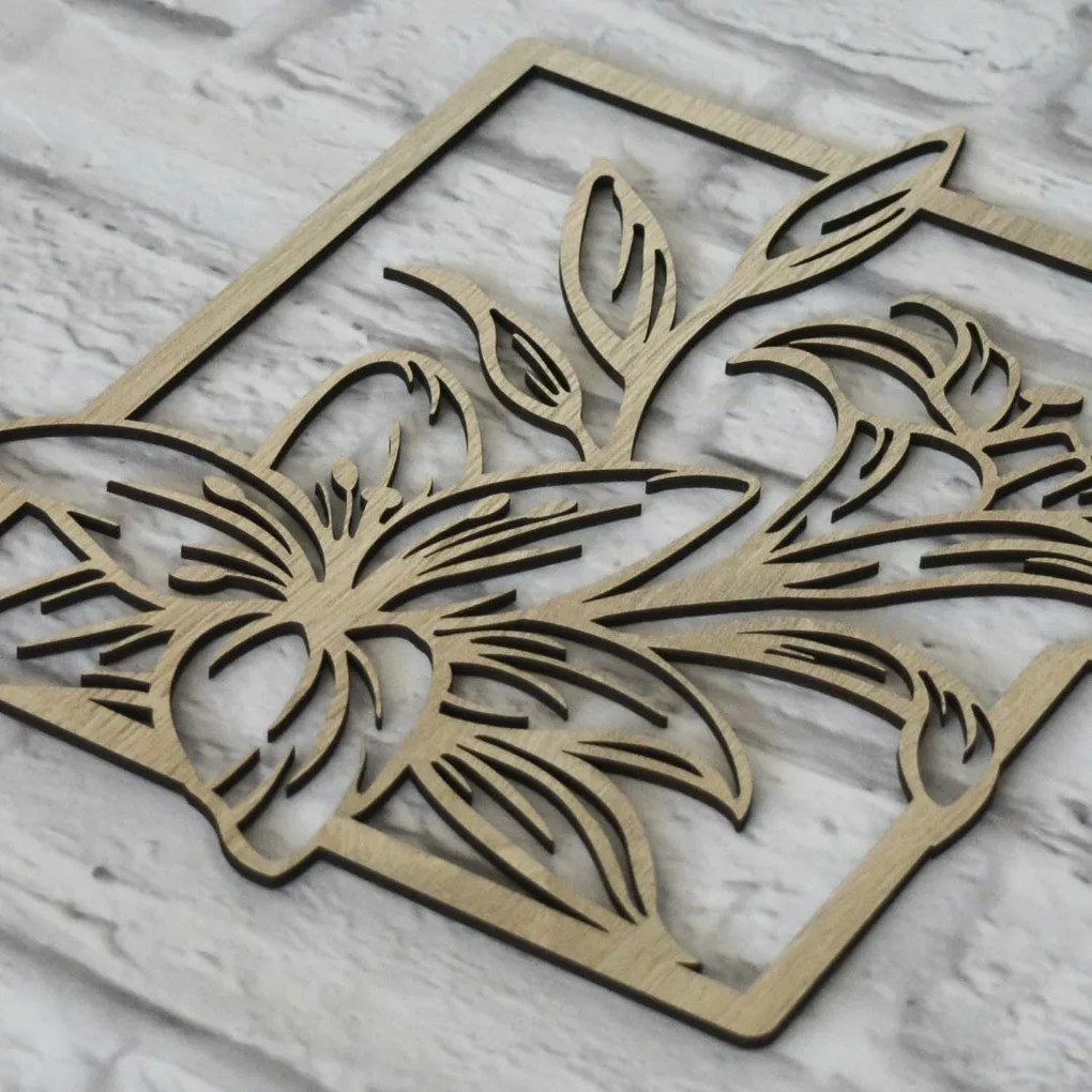 DUBLEZ | Drevený obraz - Ľalie v ráme