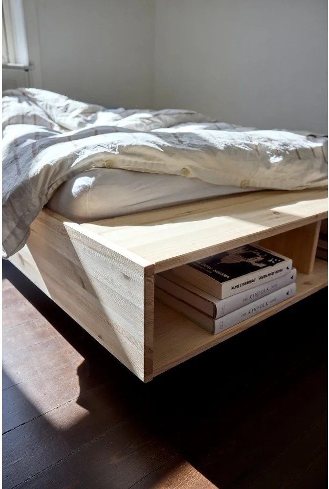 Jednolôžková posteľ z borovicového dreva bez čela s roštom 90x200 cm v prírodnej farbe Merge – Karup