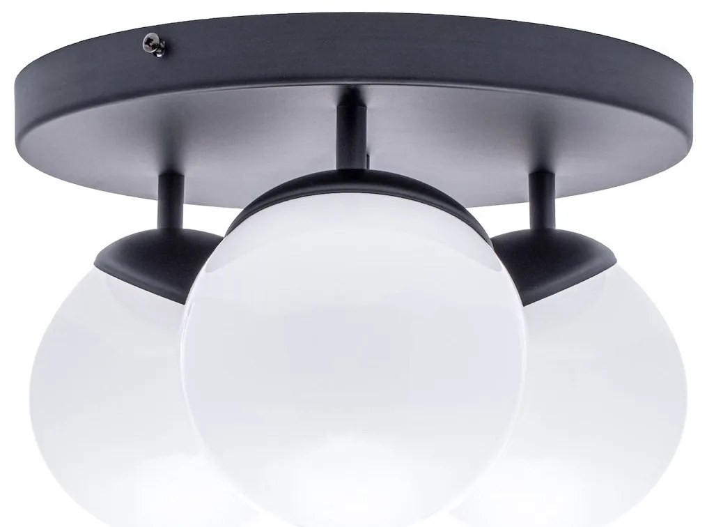 Stropné svietidlo Sfera, 3x biele sklenené tienidlo, b, o