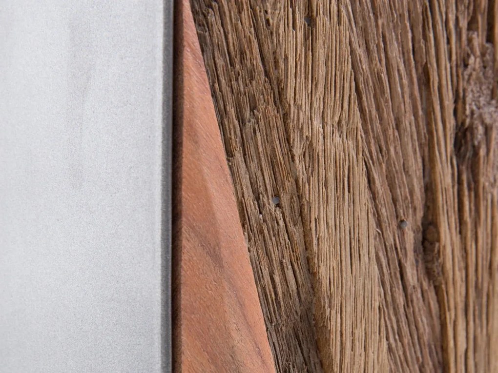 furniture-nabytek.cz - Masivní TV lavice Derby z recyklovaného dřeva a kovu, lakovaná, přírodní / šedá – 160×50×60 cm