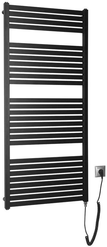 Aqualine Sapho, TONDI-E elektrické vykurovacie teleso, rovné, 600x1330 mm, 600W, čierna matná