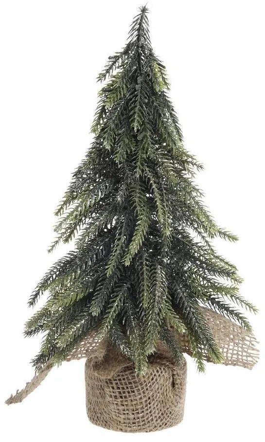 Zeleno-zlatý vianočný borovicový stromček v jute Fleur Pine Tree - 27 cm