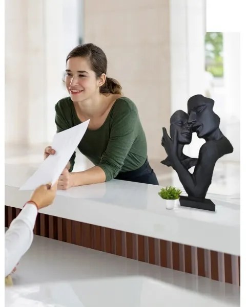 Stolová dekorácia 29x9x17 cm živica/čierna