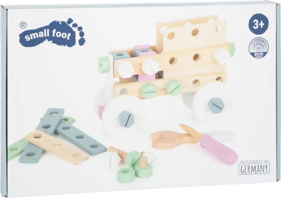 Stavebnica Nordic 67 dielov – prírodná drevená stavebnica v pastelových farbách