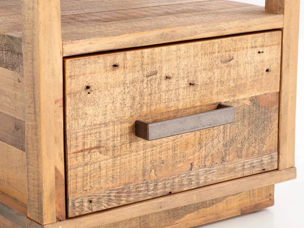 furniture-nabytek.cz - Masívny nočný stolík z borovice, lakovaný, prírodná farba – 40×40×50 cm