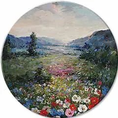 Okrúhly maľovaný obraz Ranná pohoda