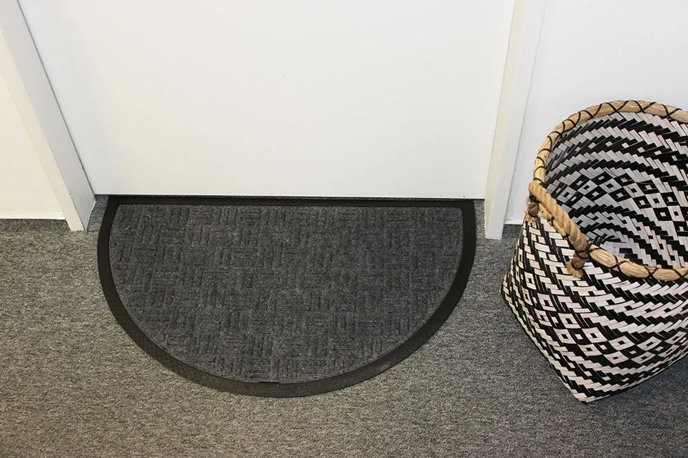 Home Elements Rohožka gumová půlkruh - šedá 45 x 75 cm