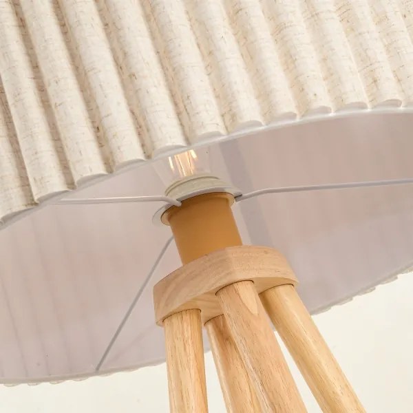 Brilagi - Stojaca lampa NORDIC WAVE 1xE27/15W/230V drevo/ľan