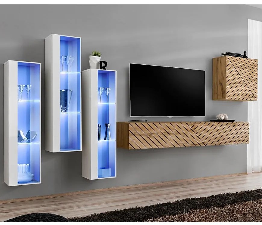 Obývacia Stena Switch XIII Line Biela/Wotan