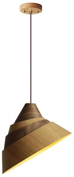Drevený luster na lanku 1xE27/60W/230V pr. 33 cm masív/dub/orech/kaučukovník