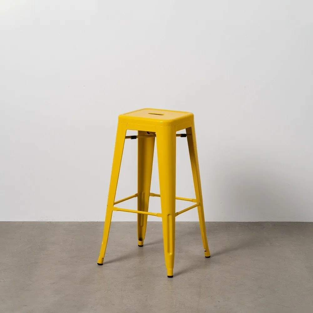 Žlté kovové barové stoličky v súprave 2 ks (výška sedadla 76,5 cm) – Ixia