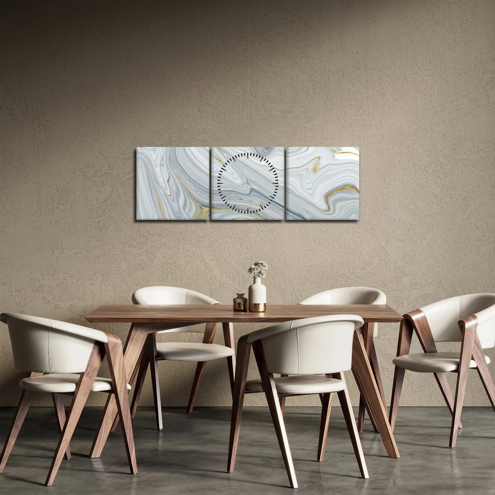 Obraz - Abstrakcia (s hodinami) (90x30 cm)