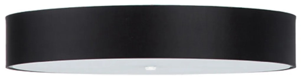 Stropné svietidlo Skala, 1x čierne textilné tienidlo, (biele sklo), (fi 80 cm)