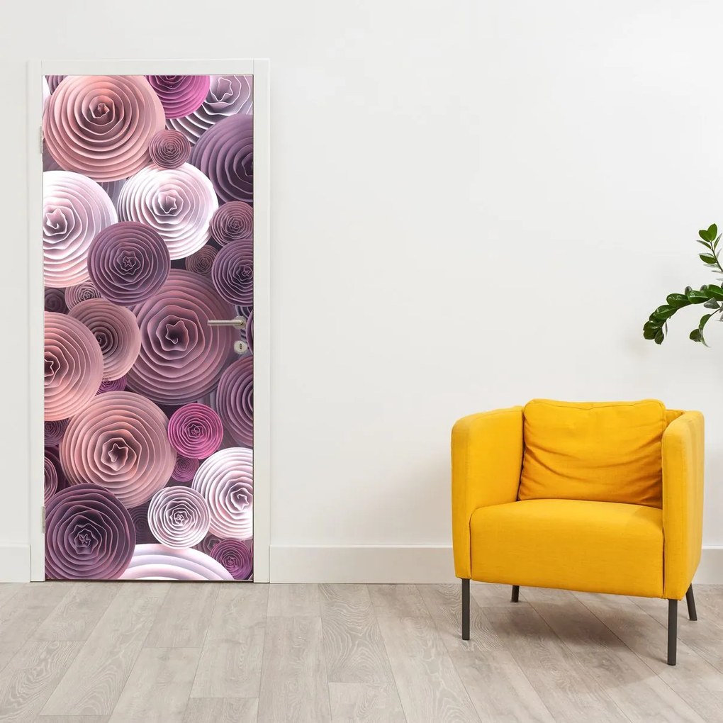 Fototapeta na dvere - Abstraktný motív kvetov ruží (95x205cm)