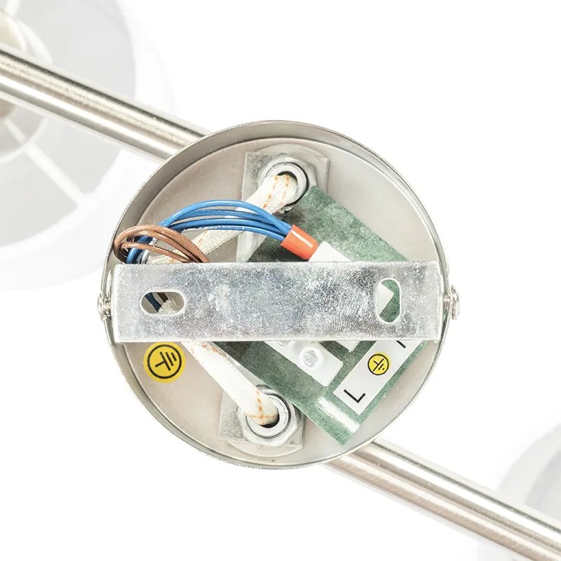 Oceľové stropné bodové svetlo s bielym tienidlom 4-žiarovkové nastaviteľné - Hetta