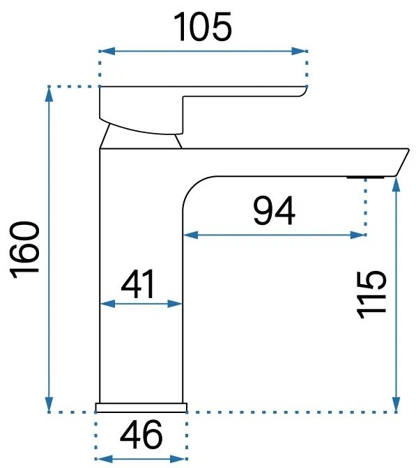 Rea Argus, umývadlová batéria h-160, čierna matná, REA-B6210