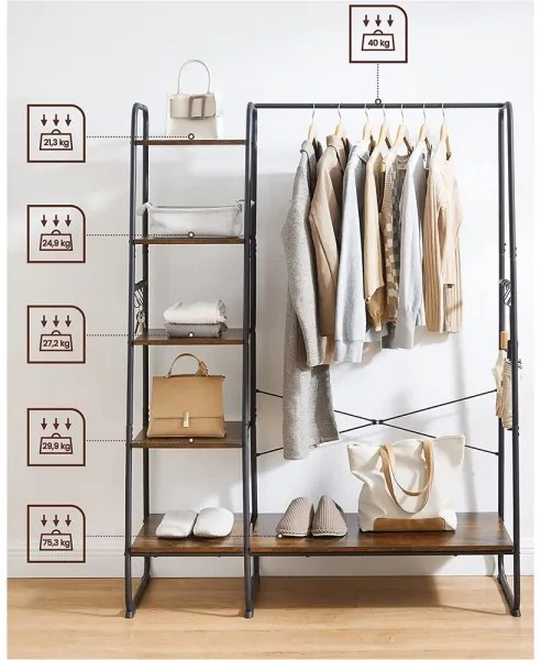 Stojanový vešiak LINEA hnedá/čierna