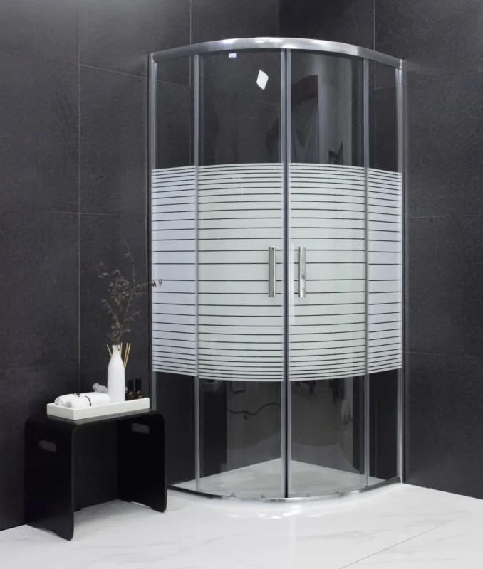 MEXEN RIO - Štvrťkruhový sprchovací kút 70x70 cm, pásy, 863-070-070-01-20