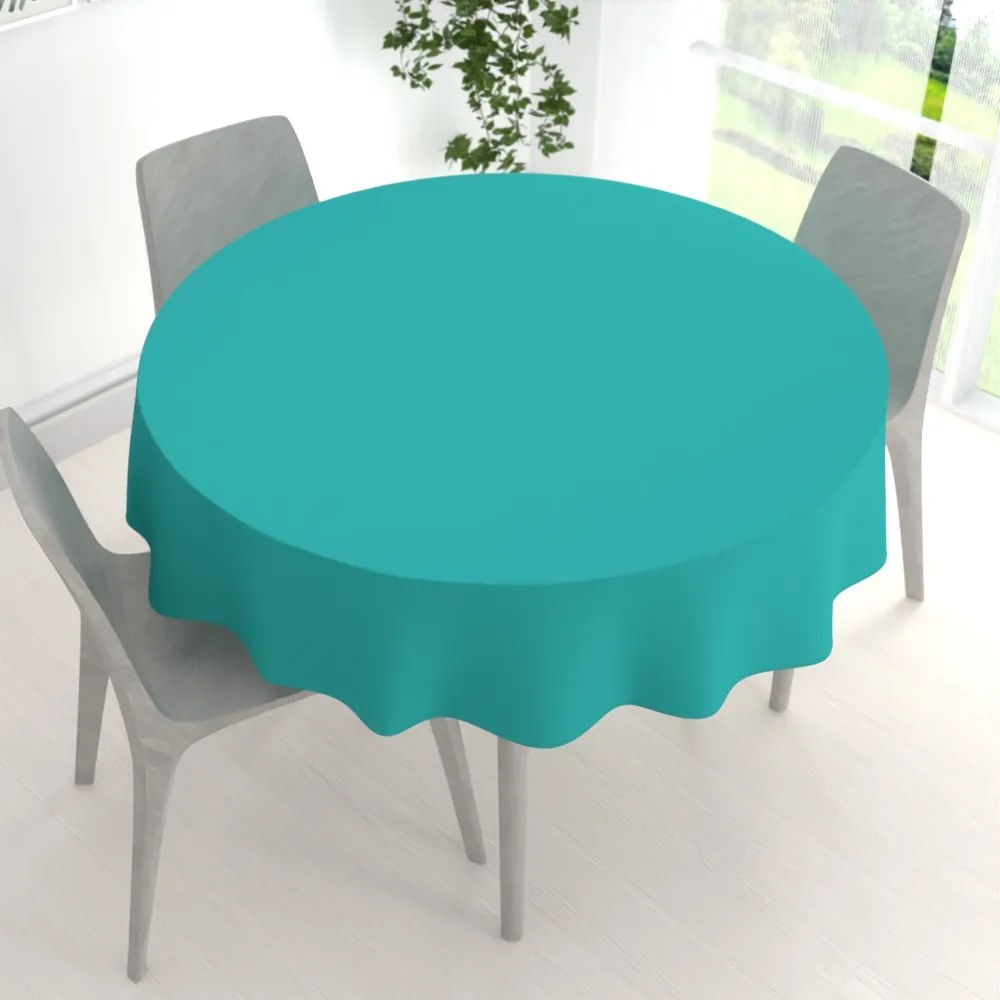 Biante Dekoračný okrúhly obrus Rongo RG-020 Tyrkysový Ø 140 cm