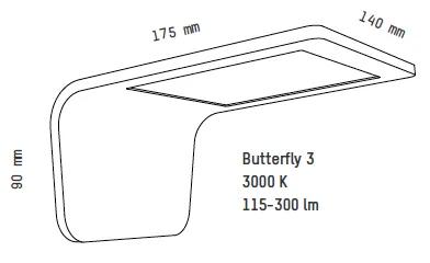Tunto Butterfly 3/1048-30 Nástenná lampa, dub