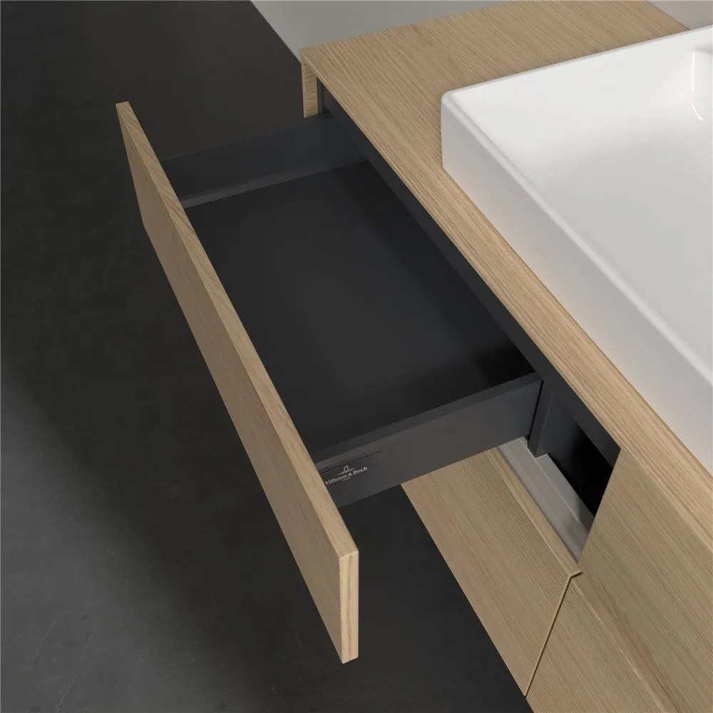 VILLEROY &amp; BOCH Collaro závesná skrinka pod umývadlo na dosku (umývadlo v strede), 4 zásuvky, s LED osvetlením, 1400 x 500 x 548 mm, Nordic Oak, C088B0VJ