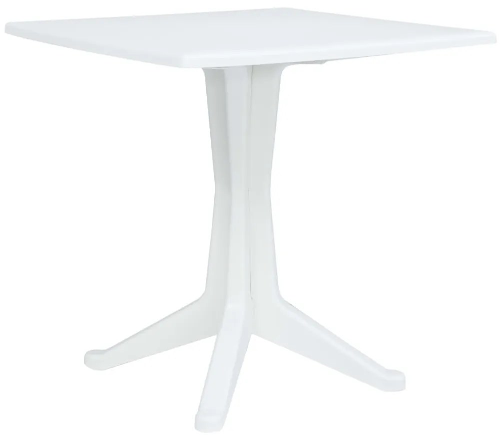 vidaXL Záhradný stôl biely 70x70x71,7 cm plastový