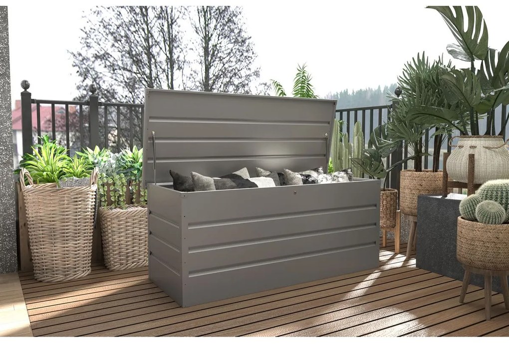 G21 Záhradný box Denver 770 L, metalický šedý plechový PE63900853