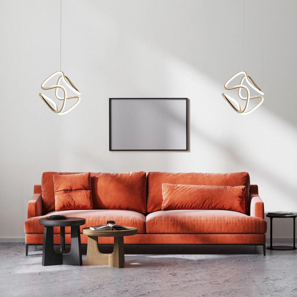 Toolight Toolight, LED stropné svietidlo 25x29cm, 4000K, G067-CP, zlatá lesklá, OSW-08666