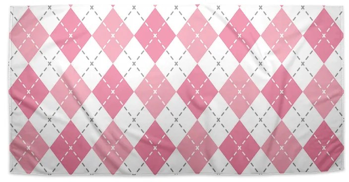 Sablio Uterák Ružové a biele kosoštvorčeky - 70x140 cm