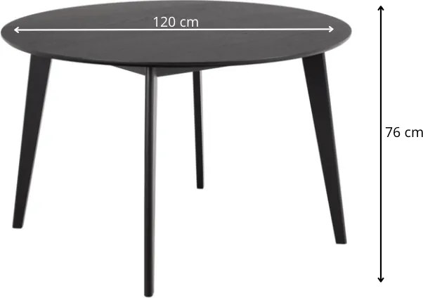 Okrúhly jedálenský stôl Roxby 120 cm čierny