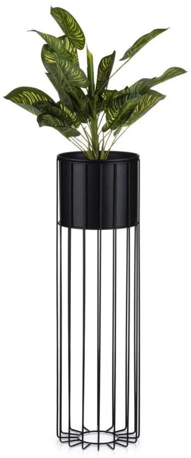 Kovový kvetináč LOFT 70x20 cm čierna