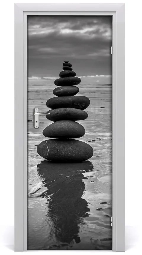 Fototapeta na dvere kamene na pláži 75x205cm