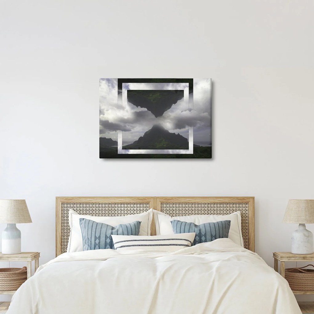 Obraz - Hory na Islande, geometrická koláž (70x50 cm)