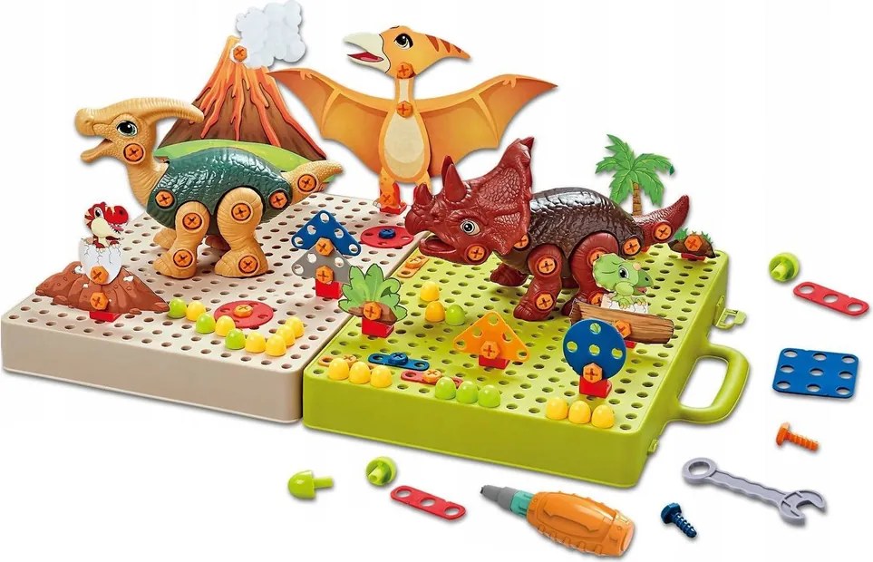 LEAN Toys DIY Dinosaurs Board Set Skrutkovač