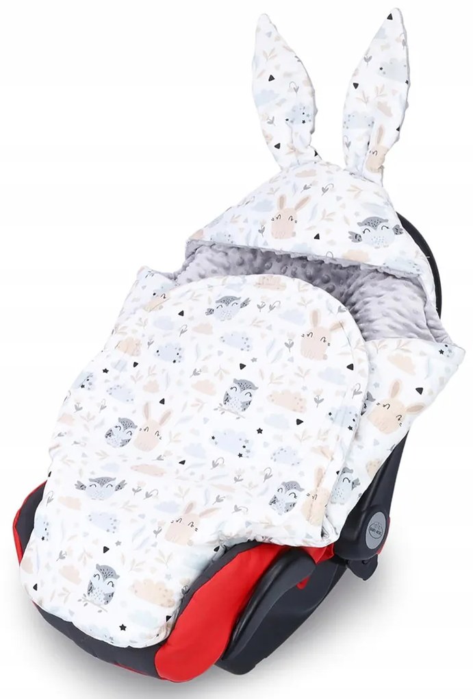 Vulpi Zavinovacia minky deka do autosedačky, vajíčka, kočíka 90X90 Farba: sivá-sovičky