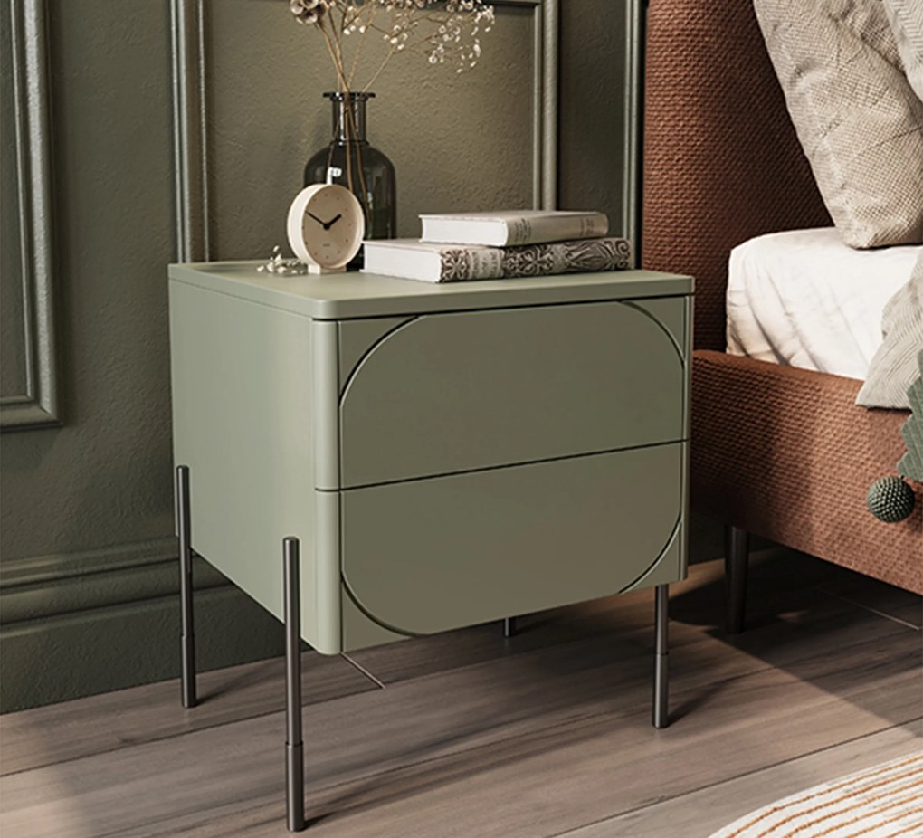 Nočný stolík Sonatia 45 cm - olivová